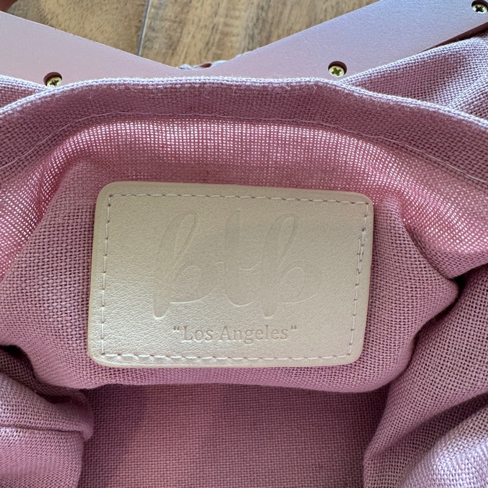 BTB Los Angeles Woven Crochet Top-Handle Women’s Bag in Dusty Rose like new - Picture 8 of 9